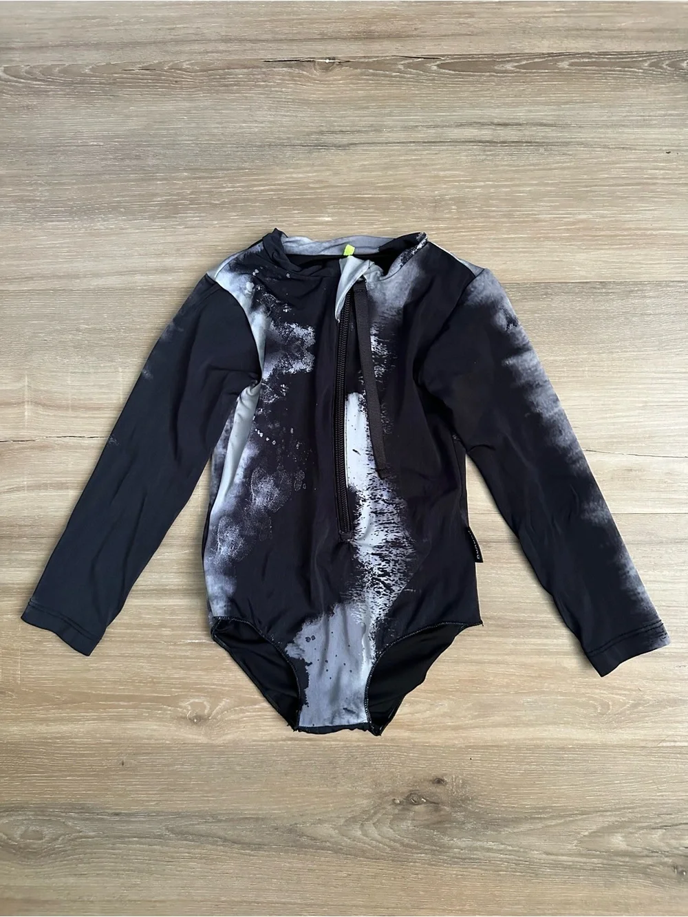 Nununu Black & White Tie-Dye Long Sleeve Bikini Swimwear Toddler Girl